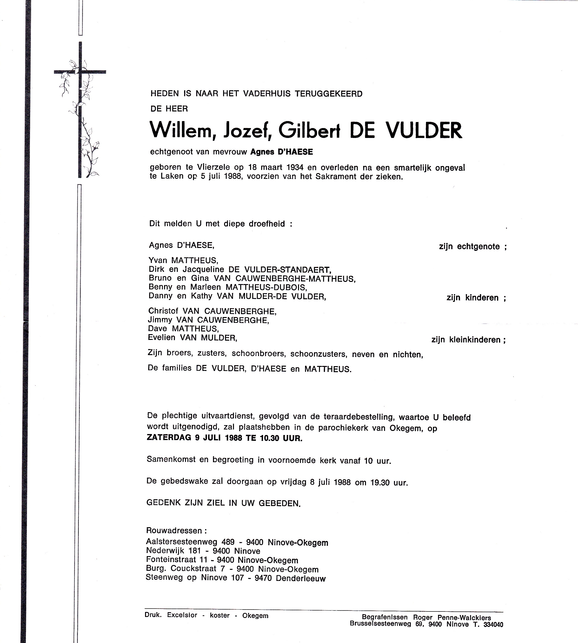 De Vulder Willem Jozef Gilbert   