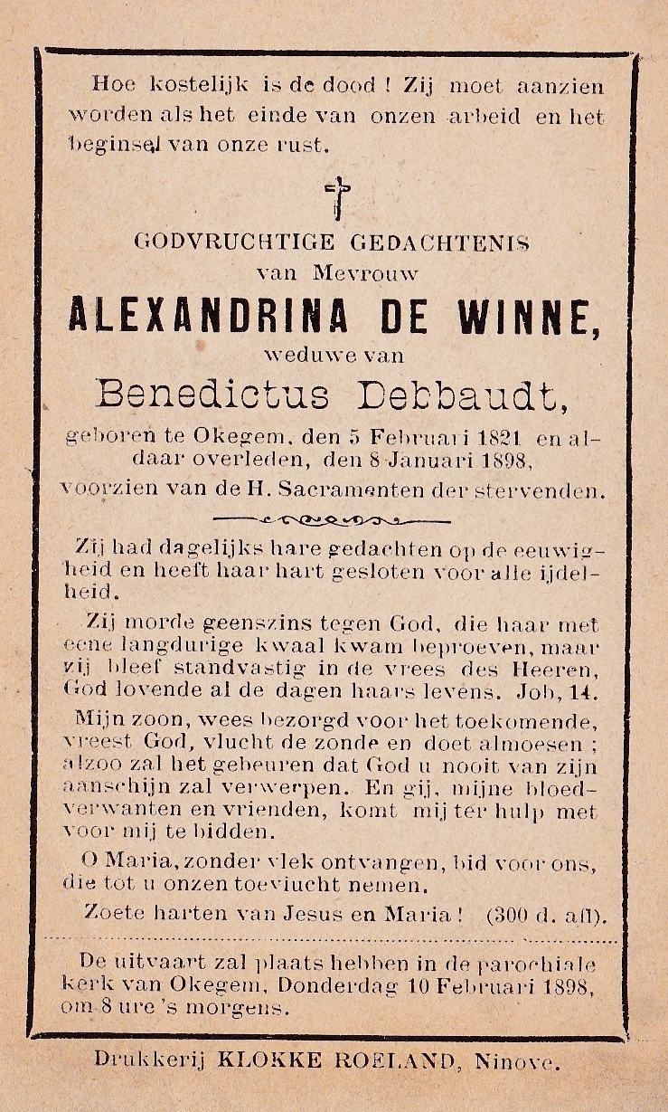 De Winne Alexandrina (x Debbaudt)