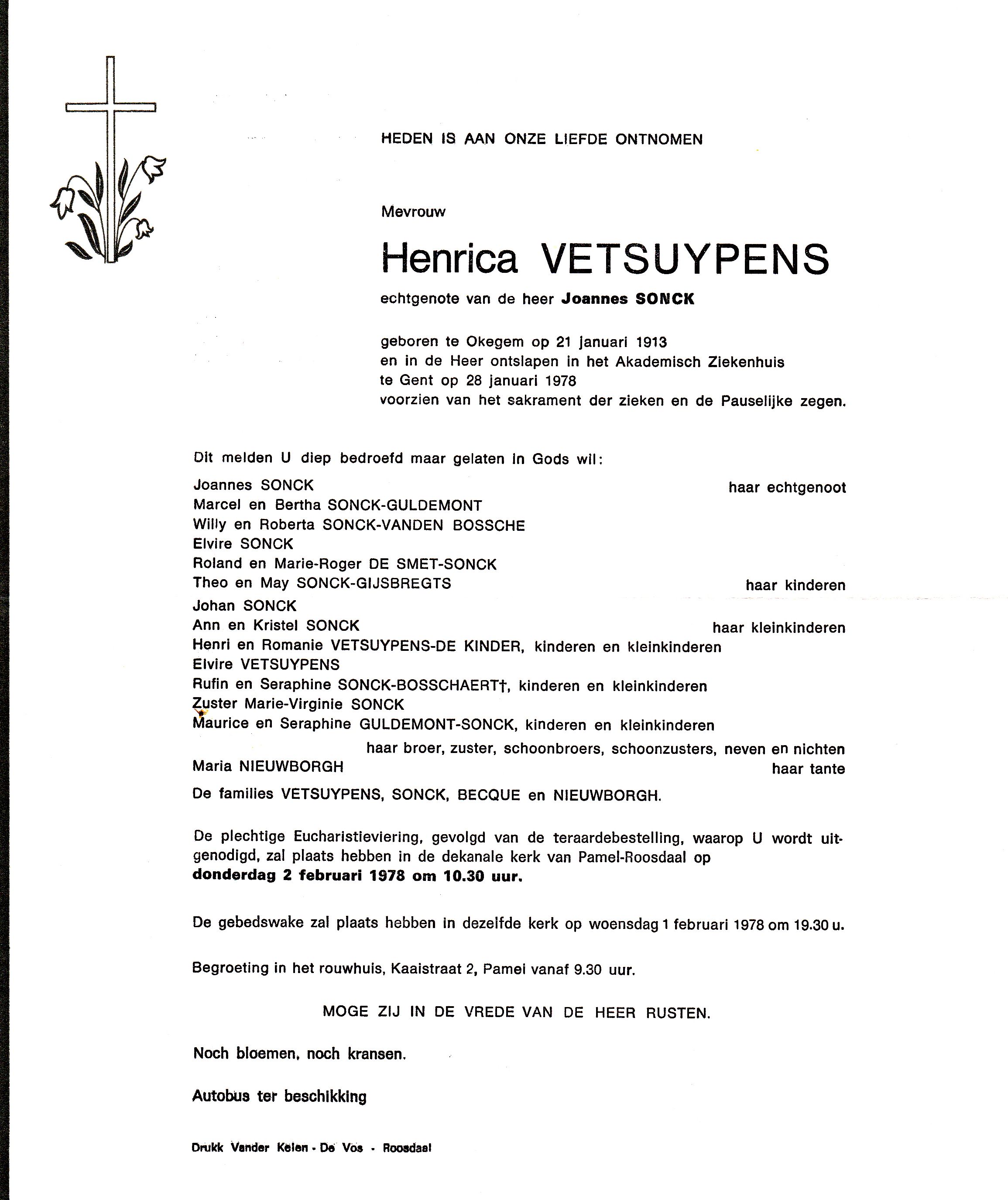 Vetsuypens Henrica  
