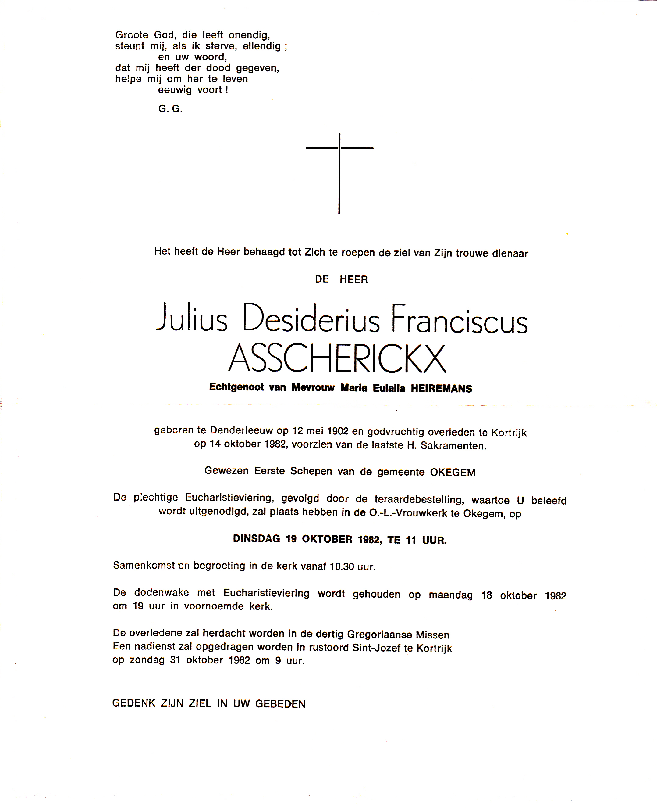 Asscherickx Julius Desiderius Franciscus    