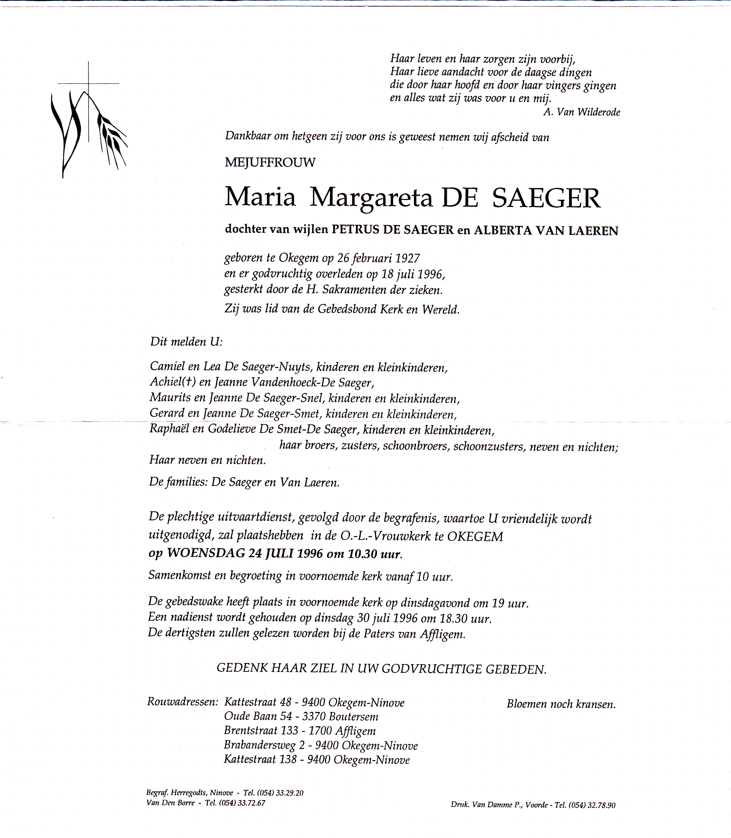 De Saeger Maria Margareta 