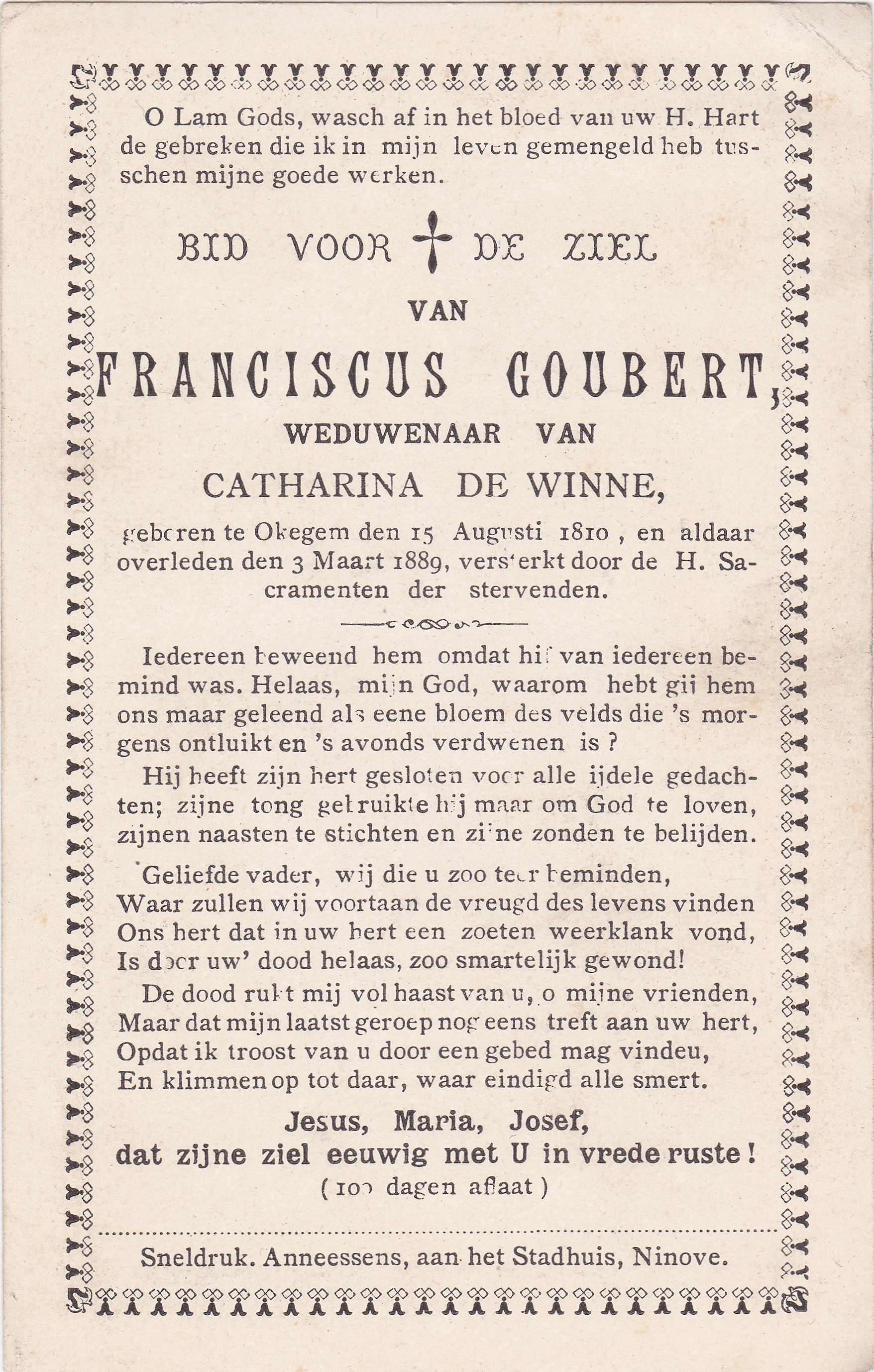 Goubert Franciscus (x De Winne)