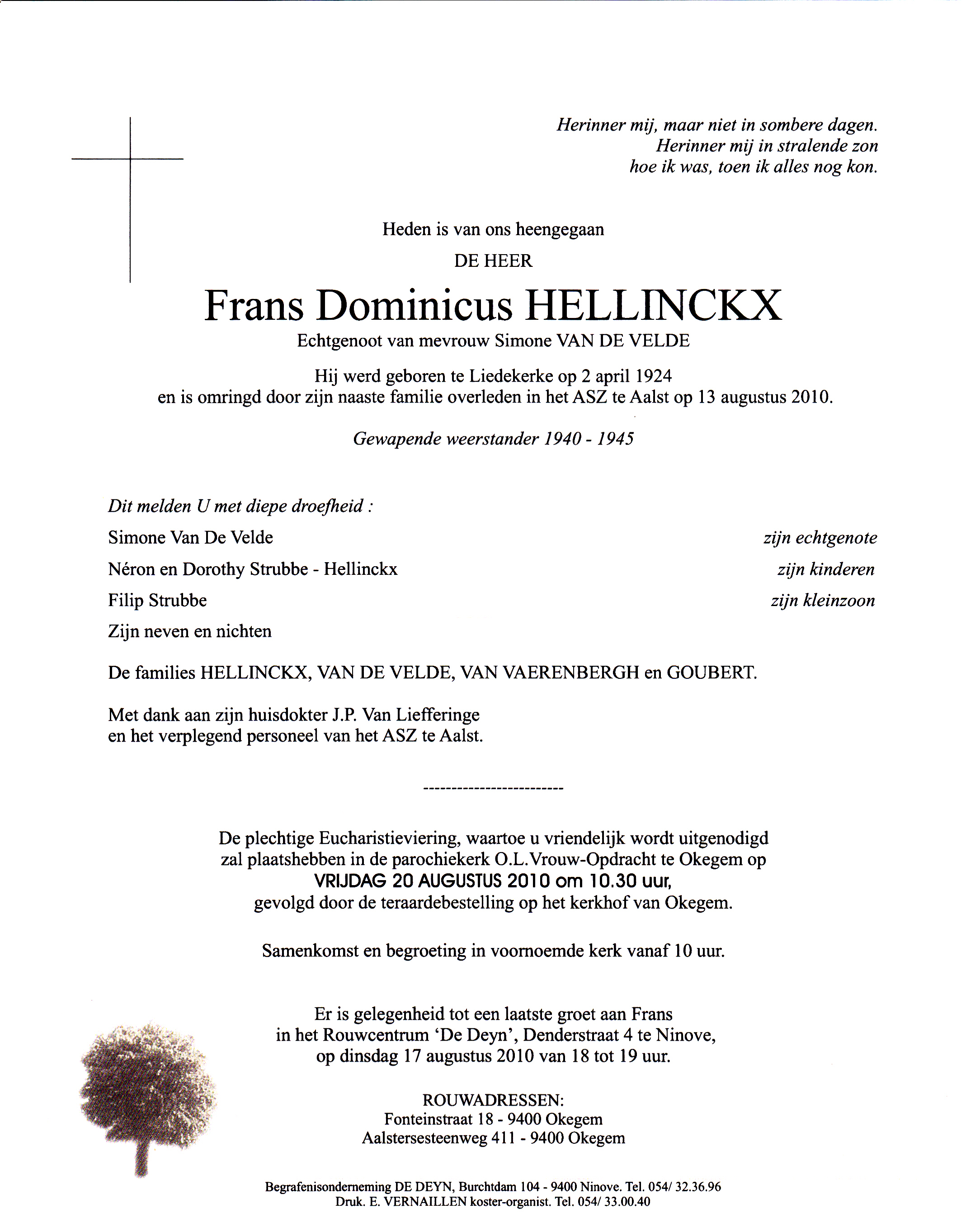 Hellinckx Frans Dominicus  