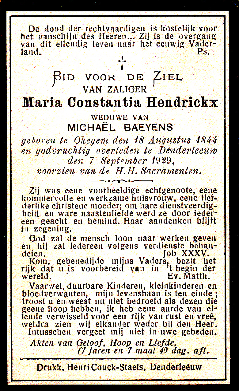 Hendrickx Maria Constantia