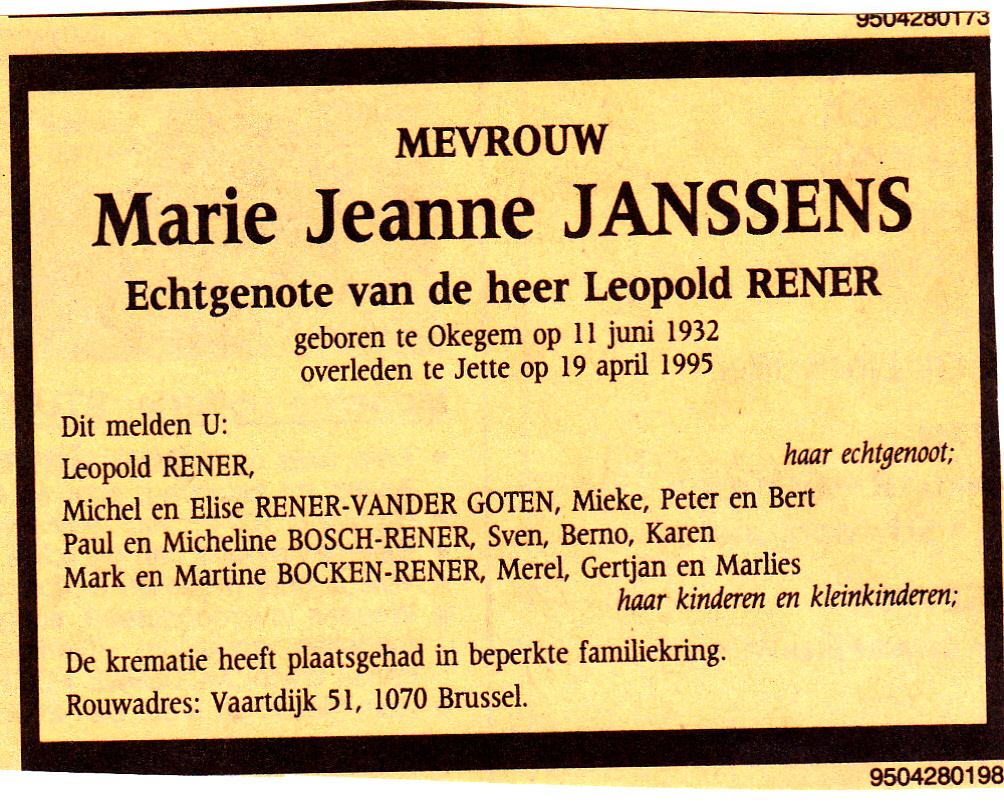 Janssens Marie Jeanne  