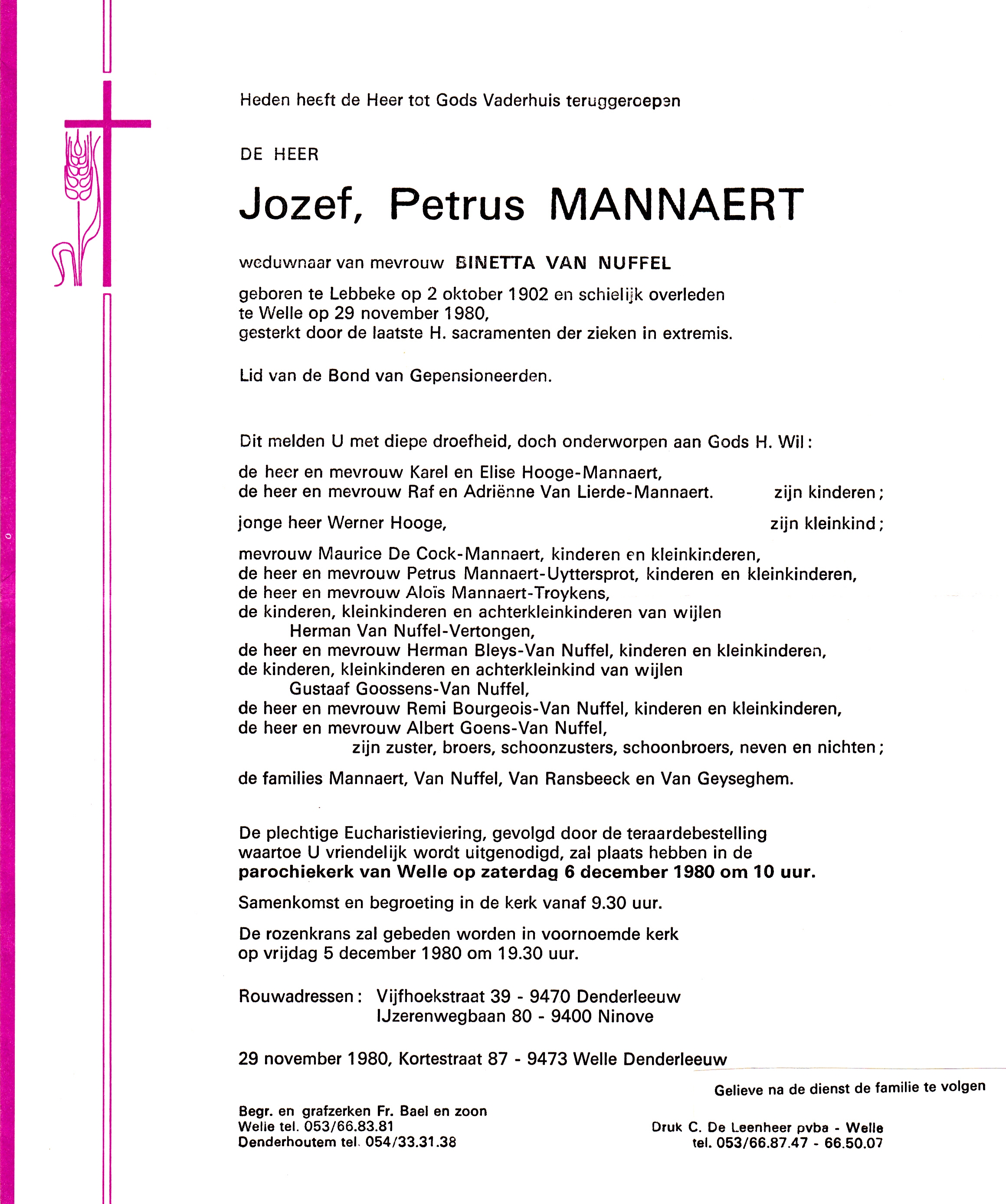 Mannaert Jozef Petrus 