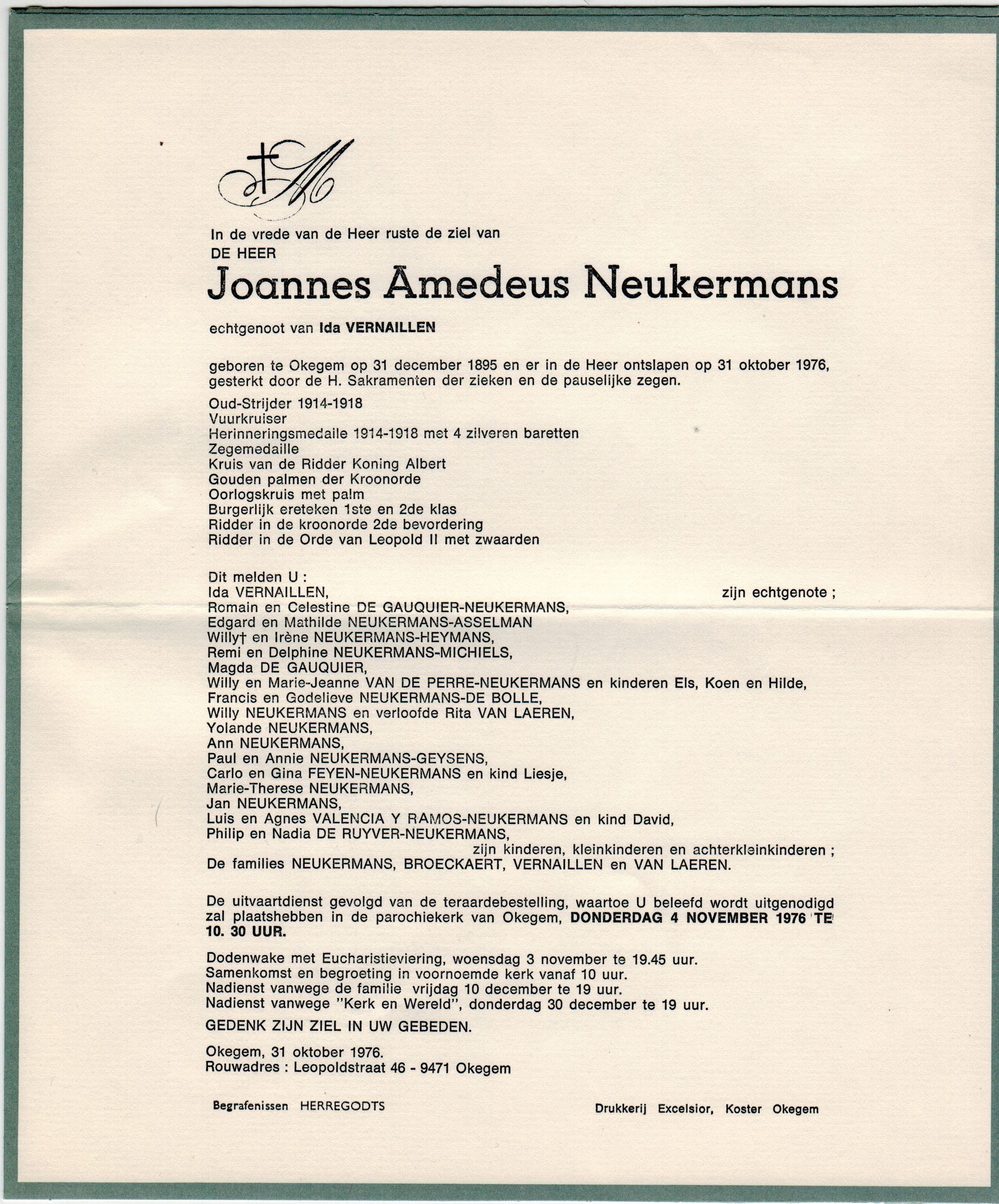Neukermans Joannes Amedeus  