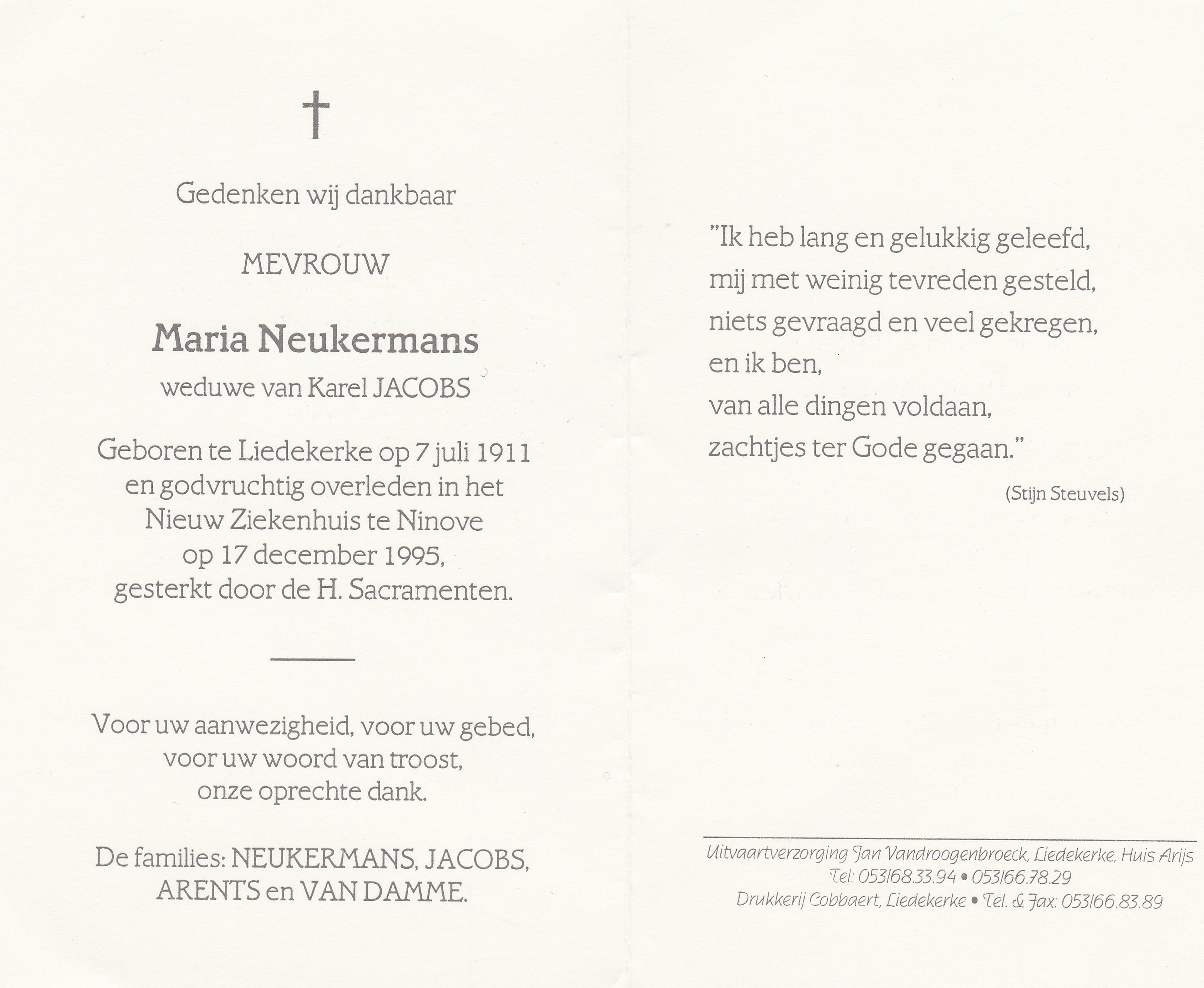 Neukermans Maria (x Jacobs)
