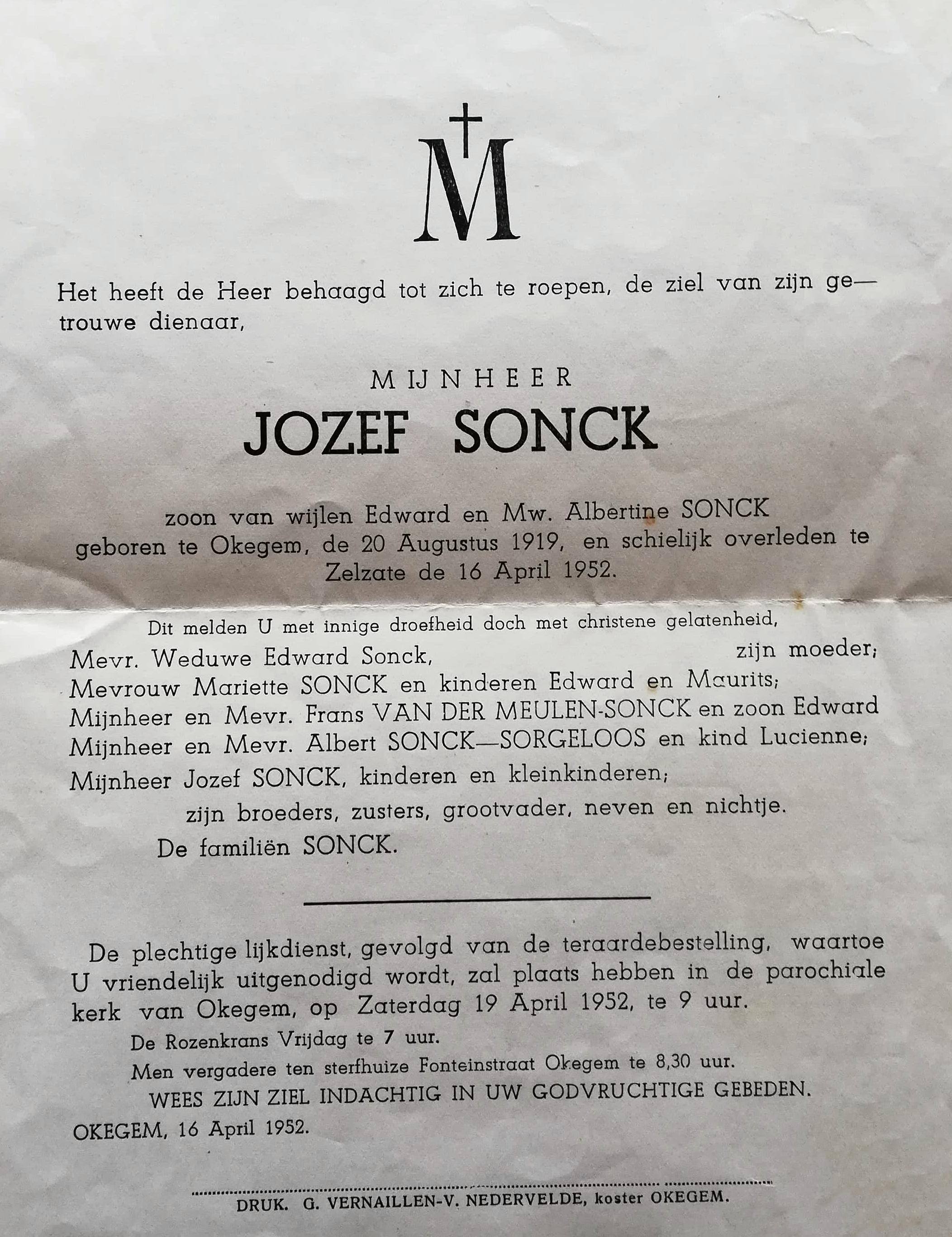 Sonck Jozef (1919-1952) 