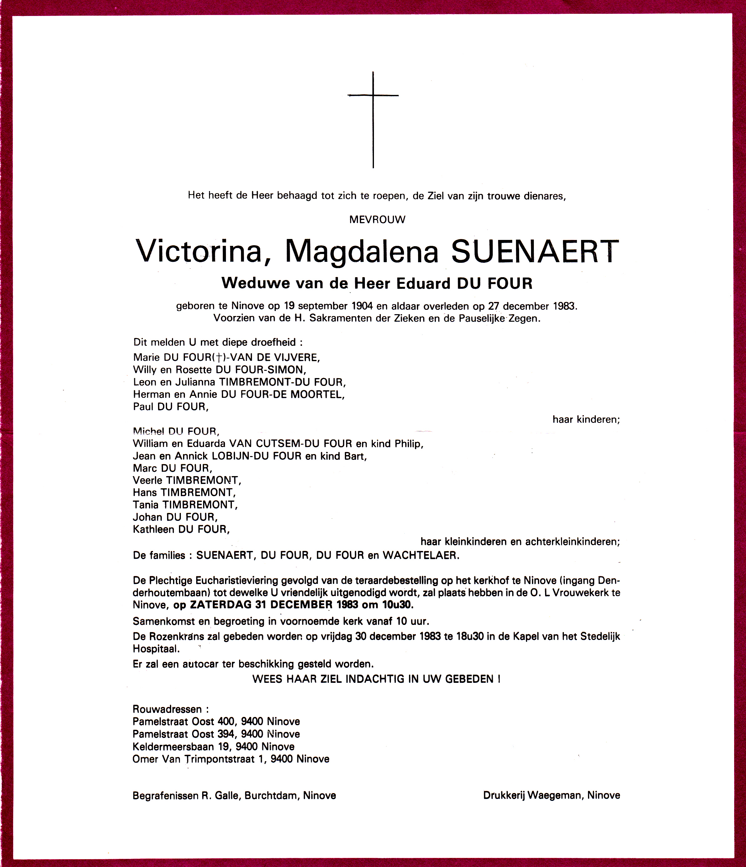 Suenaert Victorina Magdalena 