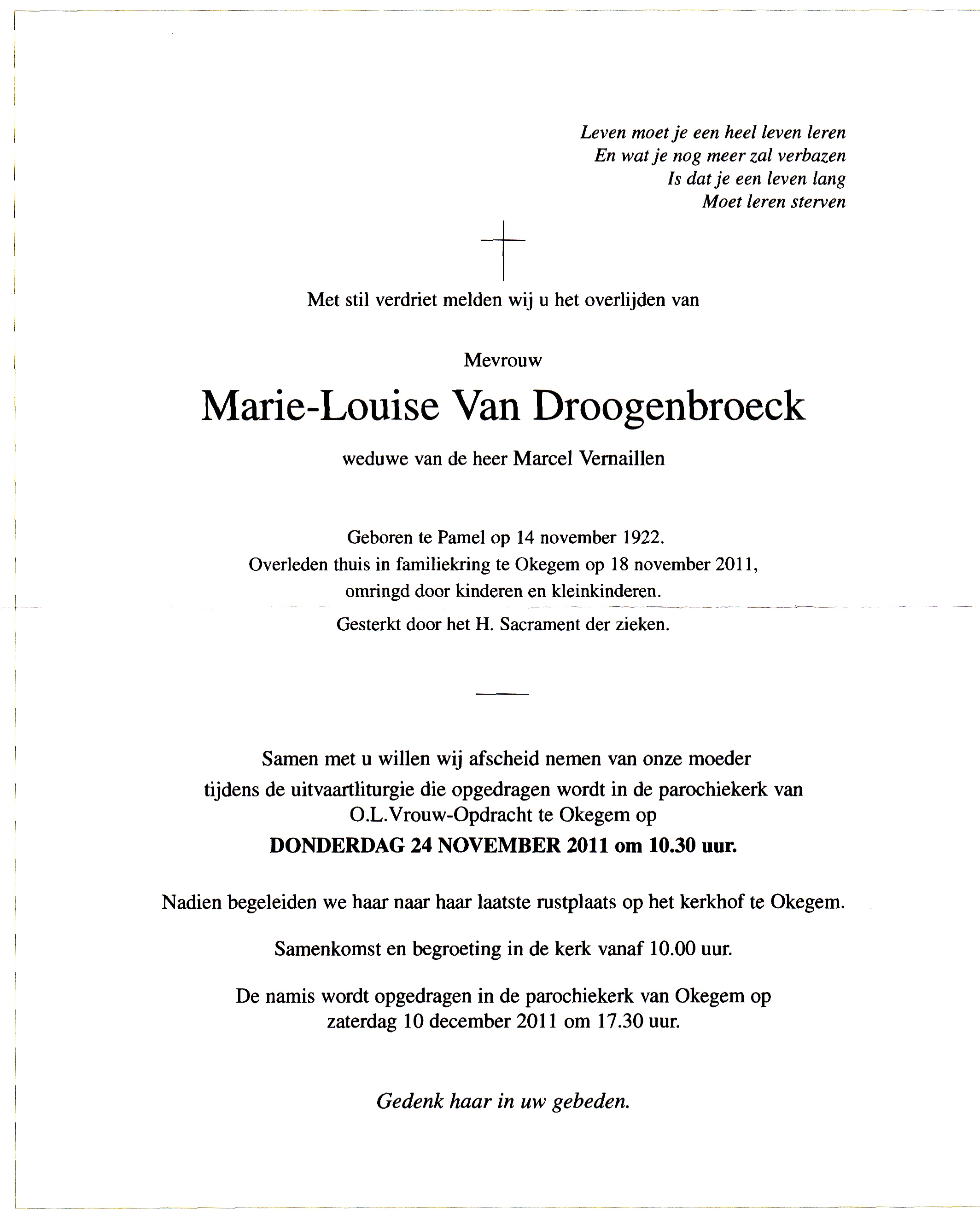 Van Droogenbroeck Marie-Louise   