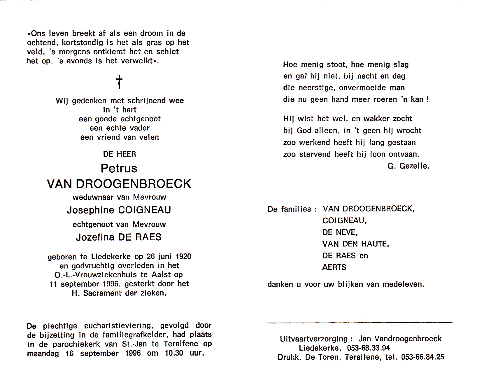 Van Droogenbroeck Petrus (x C,DR)
