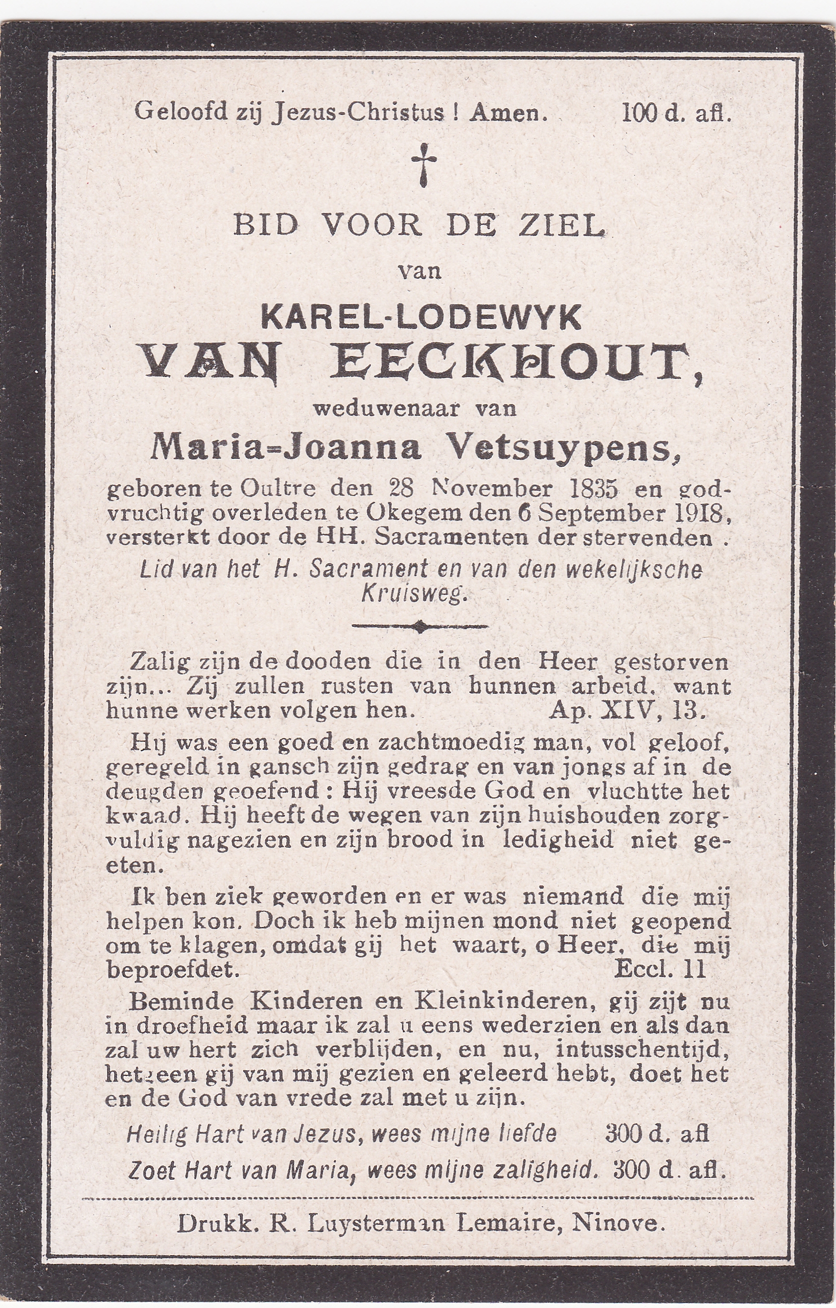 Van Eeckhout Karel Lodewyk