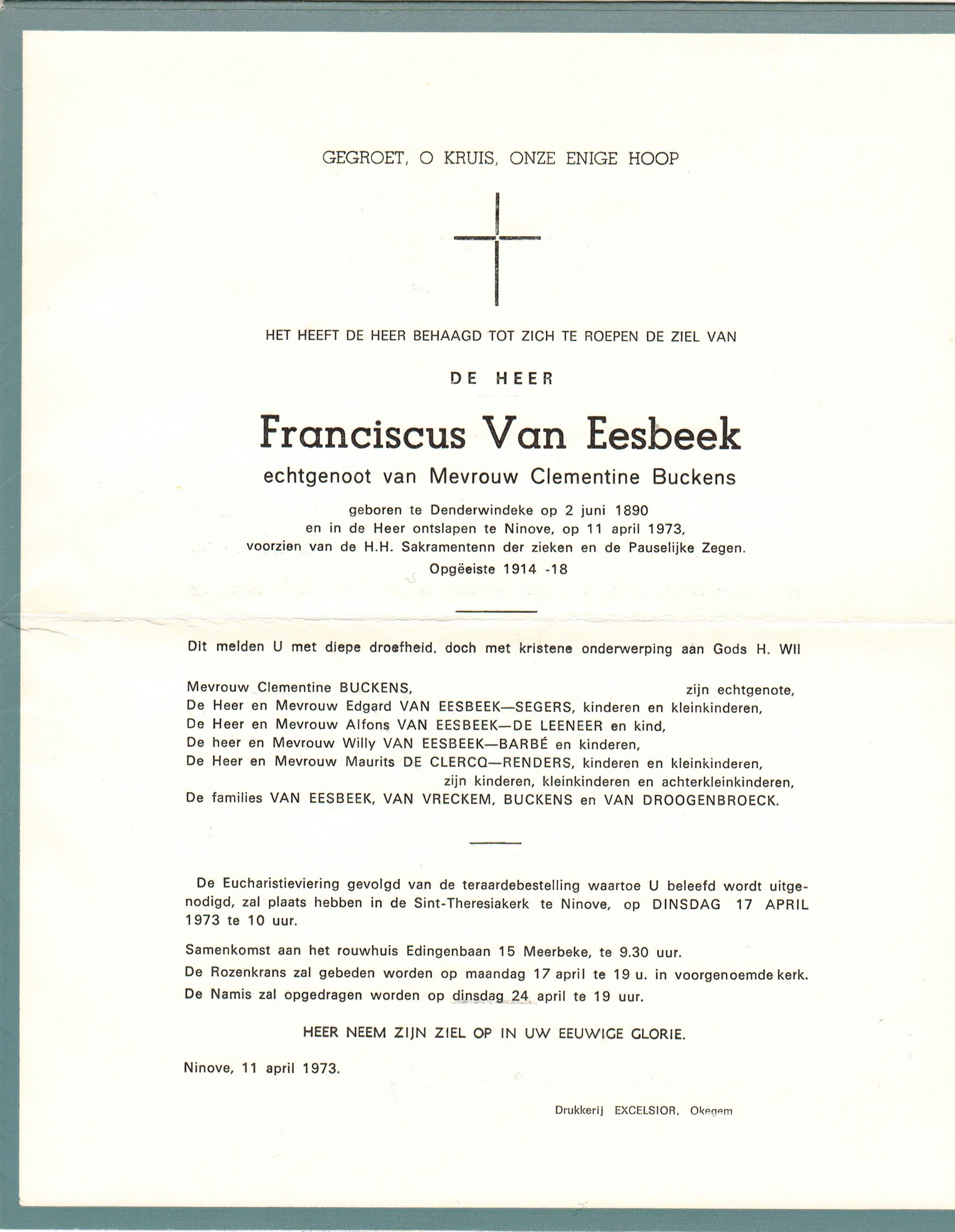 Van Eesbeeck Franciscus   