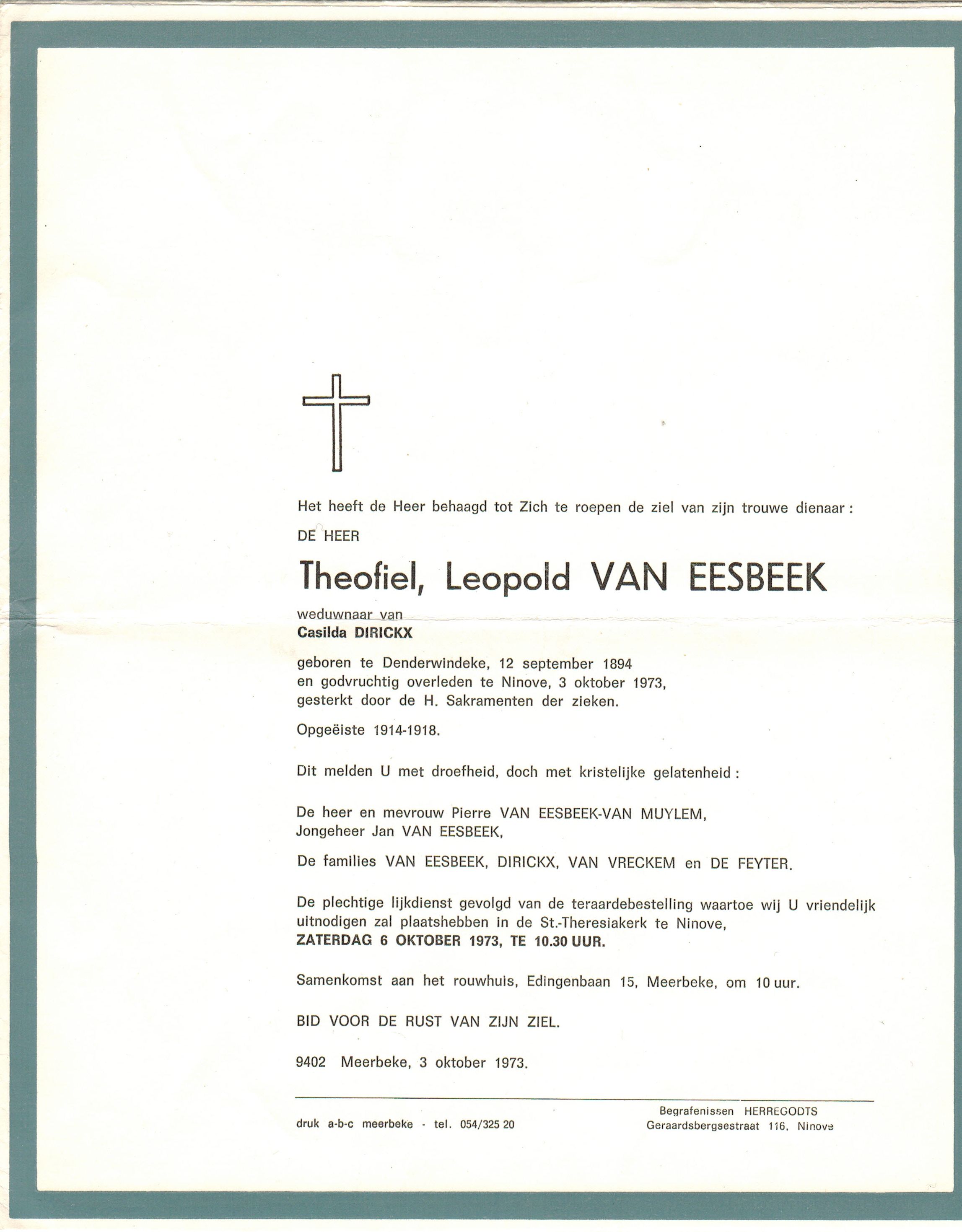 Van Eesbeek Theofiel Leopold 