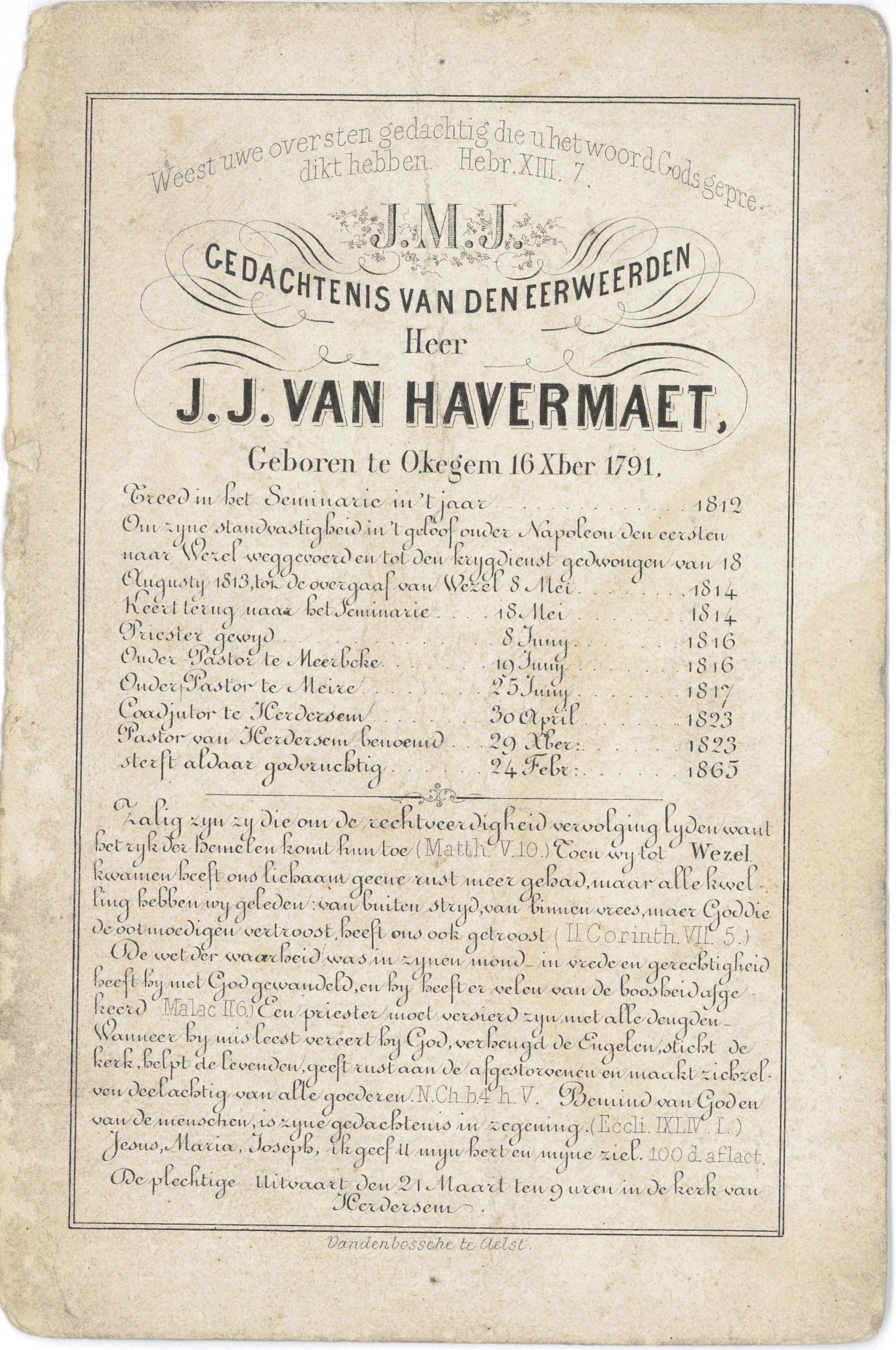 Van Havermaet J.J. (Pastoor)