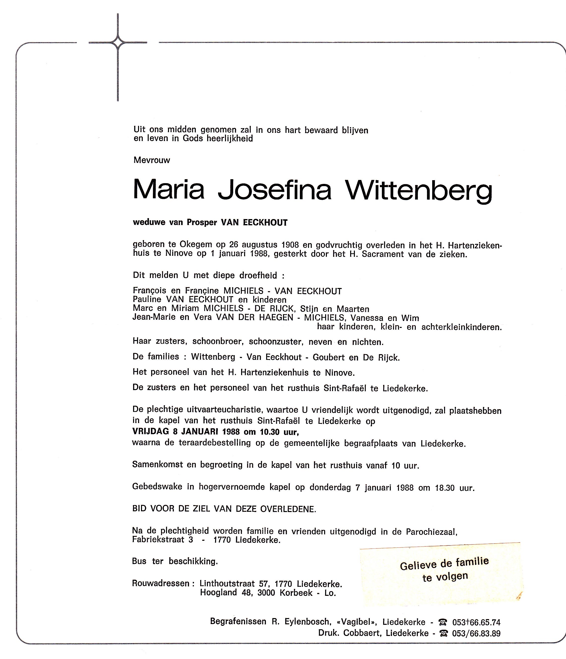 Wittenberg Maria Josephina  