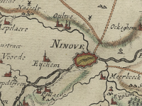 1712 - Okegem en omgeving - Knipsel uit Carte des Pays-Bas - E. H. Fricx         Klik op de kaart hierboven om in te zoomen
