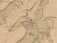 1750 (Ca.) - Okegem - Knipsel uit kaart van J. Villaret         Klik op de kaart hierboven om in te zoomen